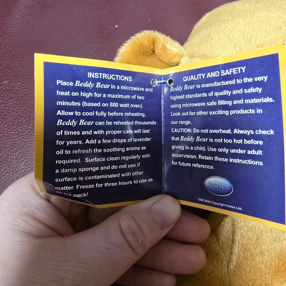 Intelex Beddy Bear Microwavable Lavender Scented Plush Teddy Bear Brown NEW